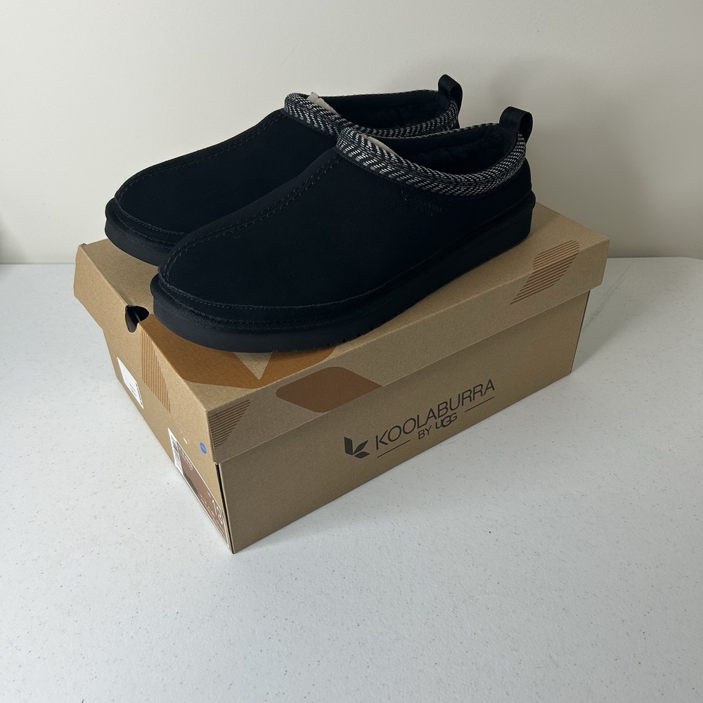Koolaburra by UGG Mens 13 Black Suede Burree Clogs Slipper House Shoe Casual